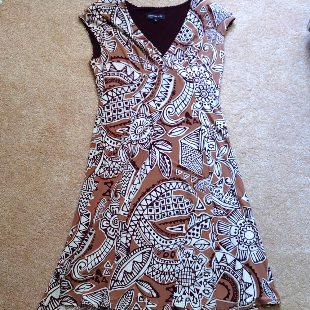 Brown Short Sleeve Jones New York Dress Size 8